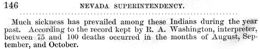 A clipping of a printed government report, page 146, headed Nevada Superintendency.
